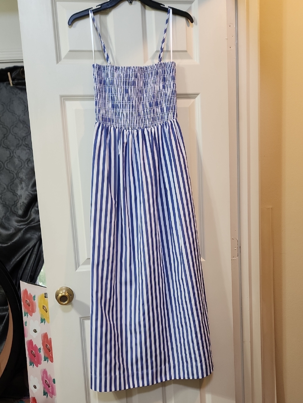 Gianni Bini Striped Maxi Dress Blue And White Xs